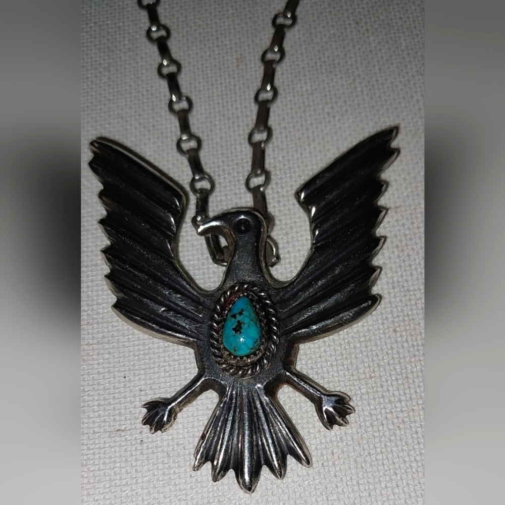 Mens turquoise necklace. Beautiful piece.